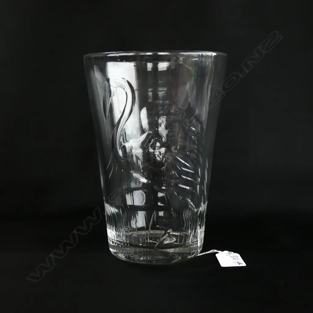 An Art Deco glass vase attributed to Keith Murray for Stevens & Williams / Royal Brierley Image 1++